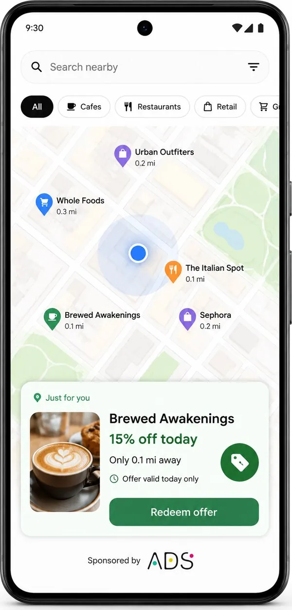 ALVA ADS geofence ad render