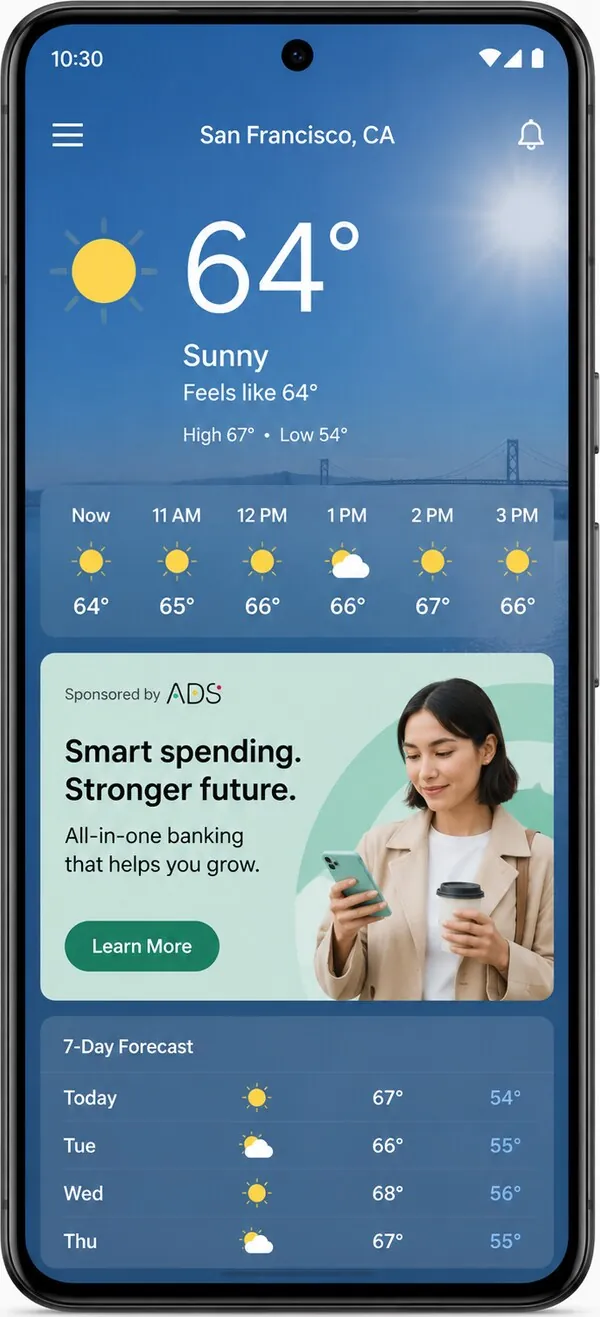 ALVA ADS in-app ad render